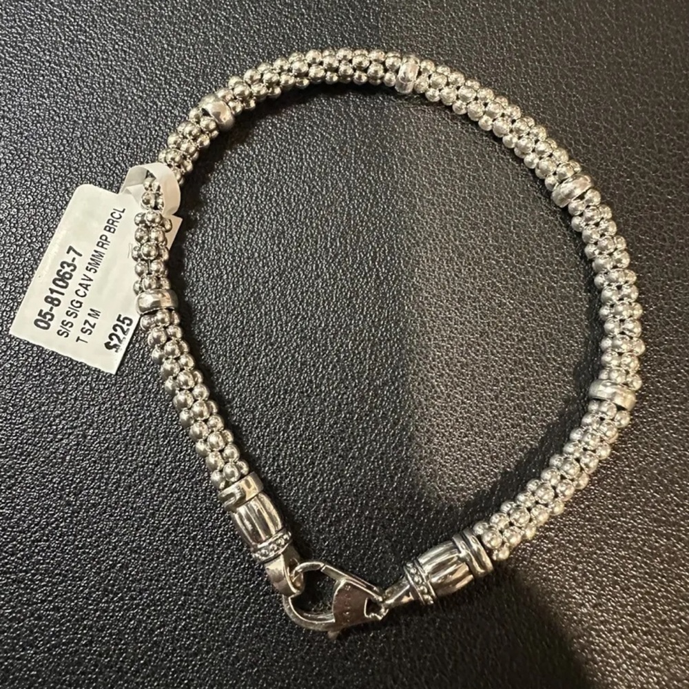 ❤️ ❤️ LAGOS 5mm Caviar Rope Bracelet Sterling Silver Medium ❤️ ❤️